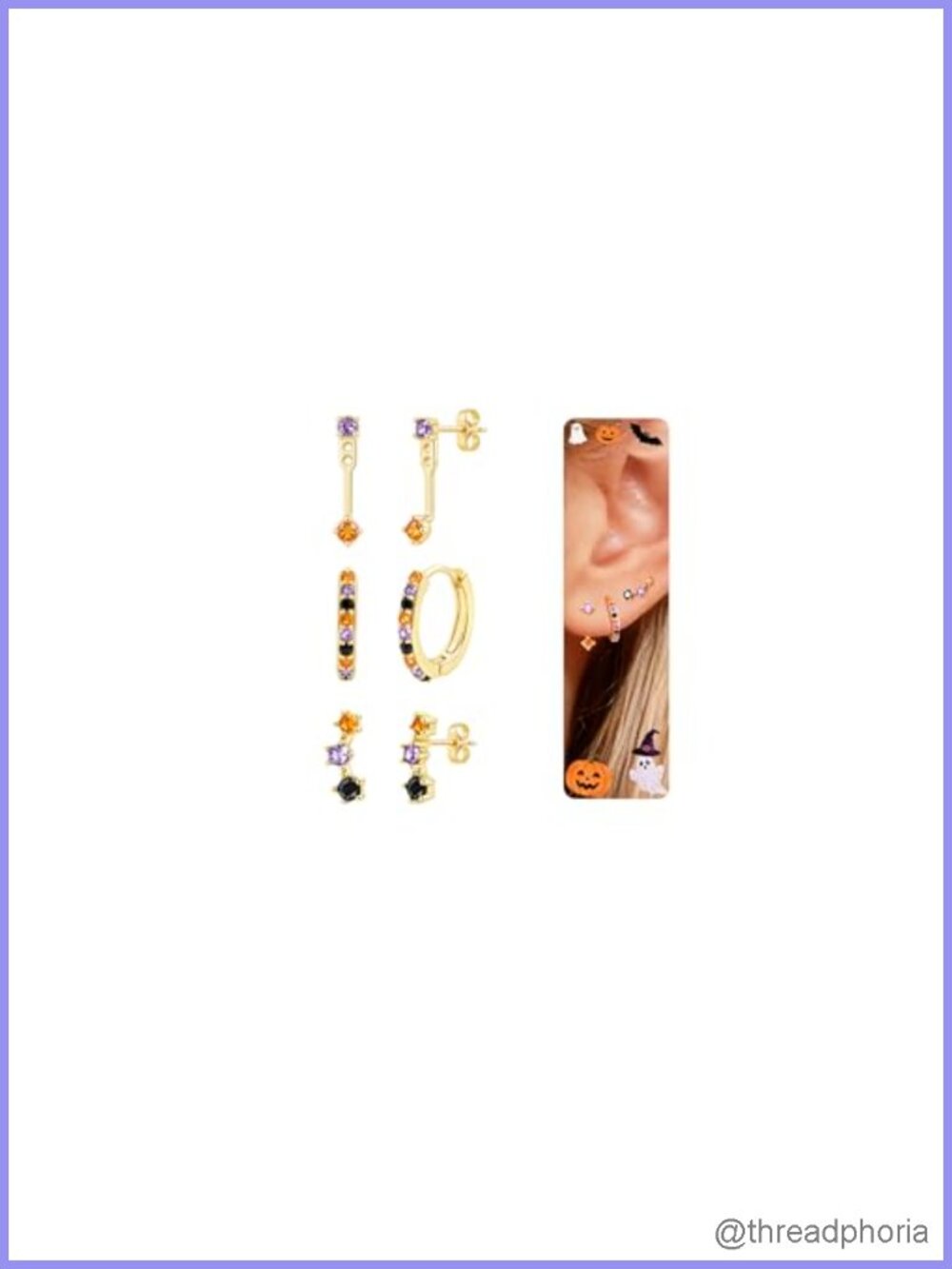 14K Gold Plated Stud Earrings Set Huggie Hoop Rhinestone 3-Piece Hypoallergenic